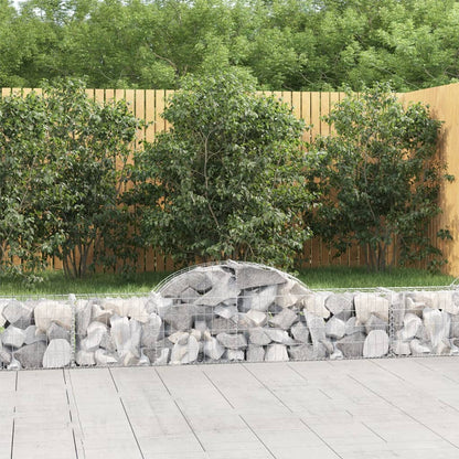 Cestas De Gaviones 18 Uds Forma De Arco Hierro 200x30x40/60 Cm_1