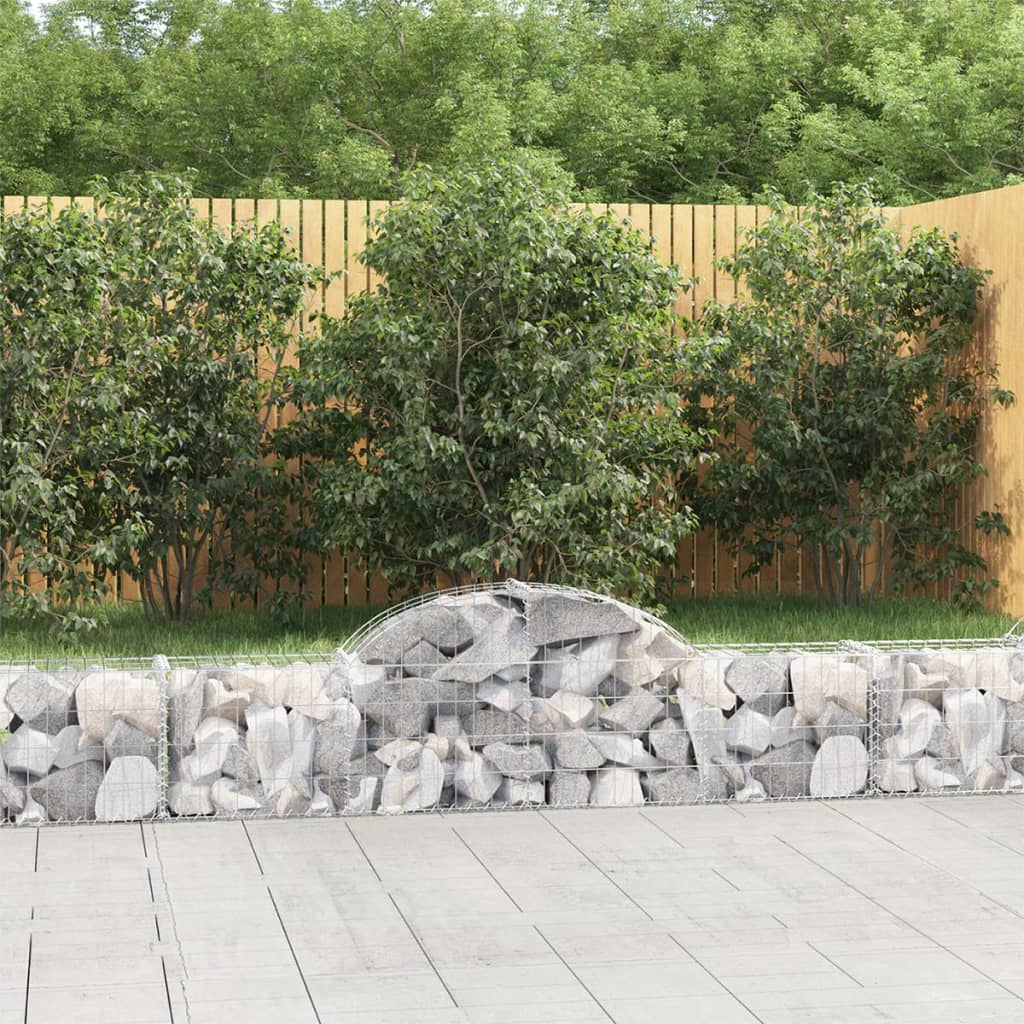 Cestas De Gaviones 11 Uds Forma De Arco Hierro 200x30x40/60 Cm_1