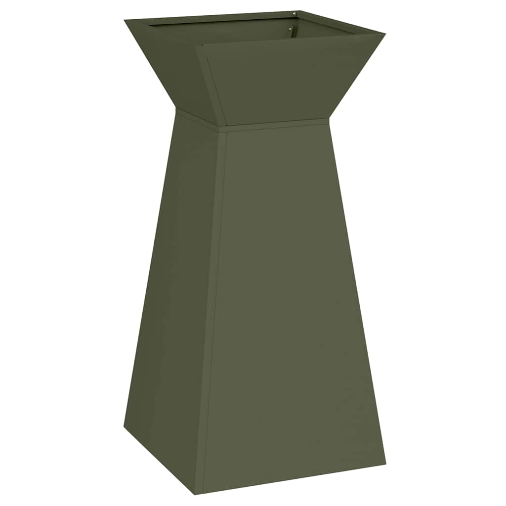 Maceta Pilar 2 Uds. Verde Oliva 35 X 35 X 73 Cm_4