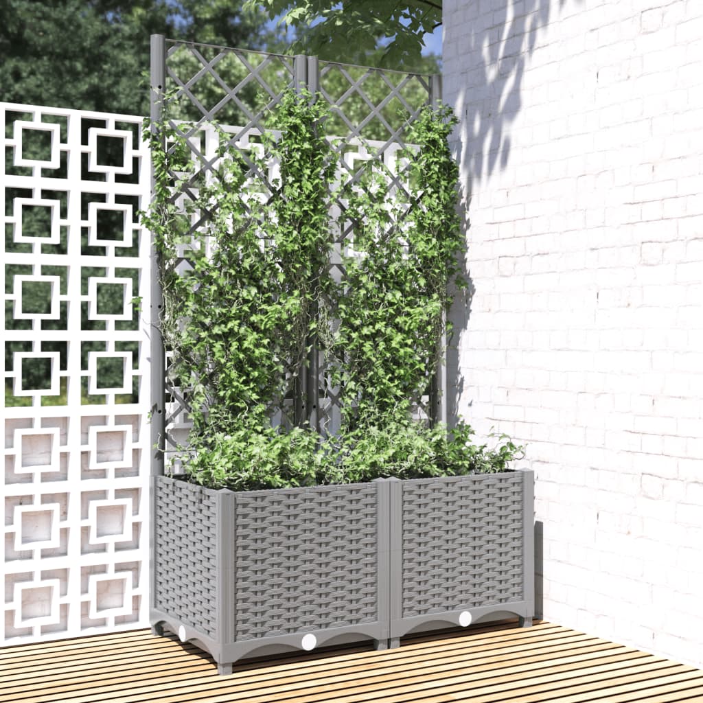 Macetero De Jardín Gris Claro 80 X 40 X 136 Cm_1