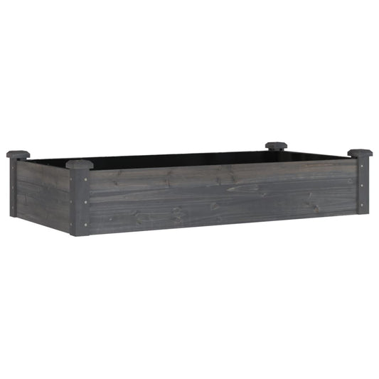 Jardinera Arriate Forro Madera Maciza Abeto Gris 120x60x25 Cm_0