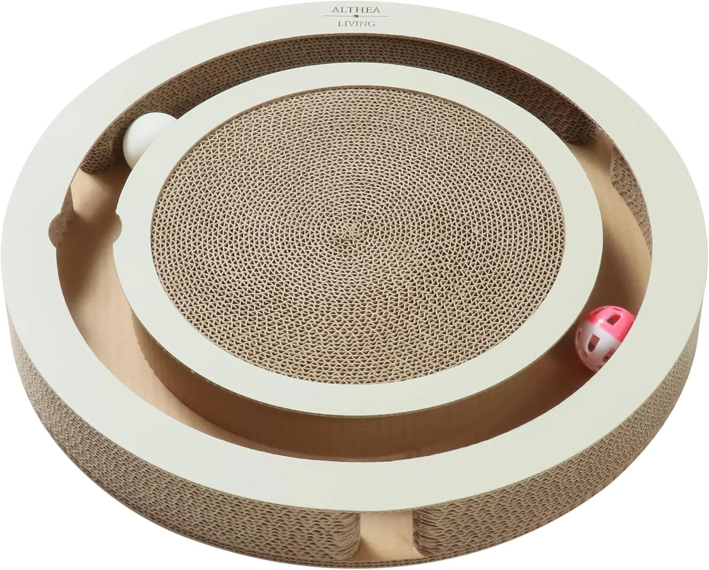 Juguete Interactivo Rascador Para Gatos Con Cartón Corrugado Y Pelotas Giratorias_0