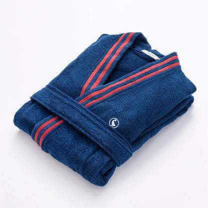 Albornoz Azul Marino M/l 320gsm 100% Algodón Con Logo Bordado El Ganso_4