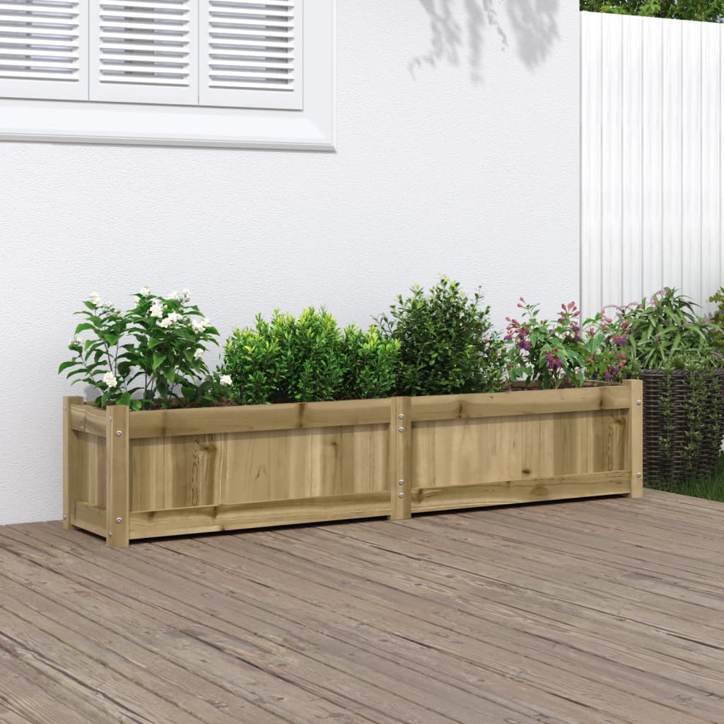 Jardinera De Madera De Pino Impregnada 150x31x31 Cm_1