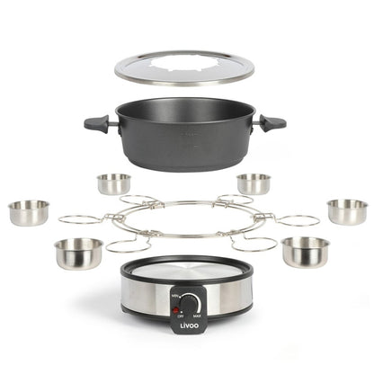 Livoo Olla De Fondue Eléctrica Para 8 Personas Negro 1,8 L 1000 W_2