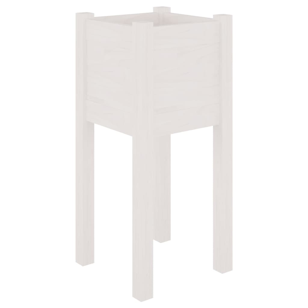 Jardineras 2 Uds Madera Maciza De Pino Blanco 31x31x70 Cm_3