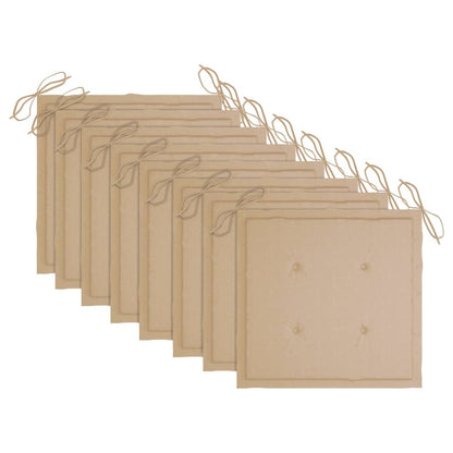 Vidaxl Sillas De Comedor 8 Unidades Madera De Teca Con Cojines Beige_5