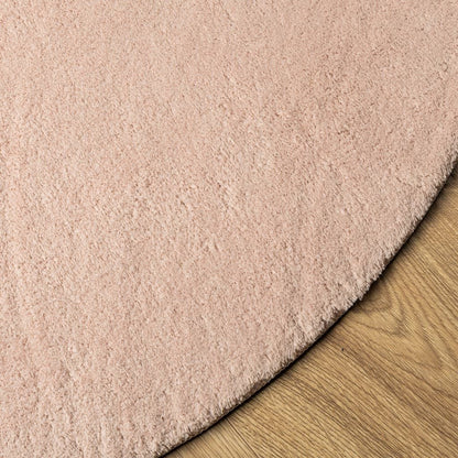 Vidaxl Alfombra De Pelo Corto Suave Lavable Huarte Rosado Ø 80 Cm_3
