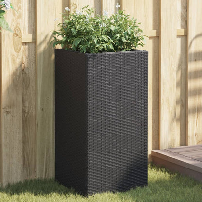 Jardinera De Ratán Sintético Negra 40x40x80 Cm_1