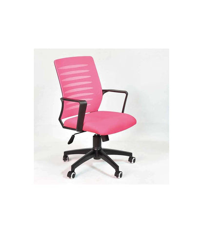 Silla Despacho De Diseño Moderno Giratoria Elevable Acabado Rosa, 58cm(ancho) 89/99cm(altura) 64cm(fondo)_4
