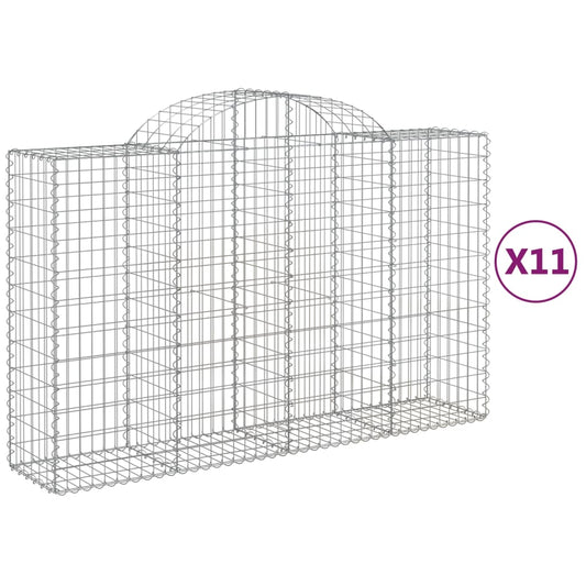 Cestas Gaviones 11 Uds Forma De Arco Hierro 200x50x120/140 Cm_0