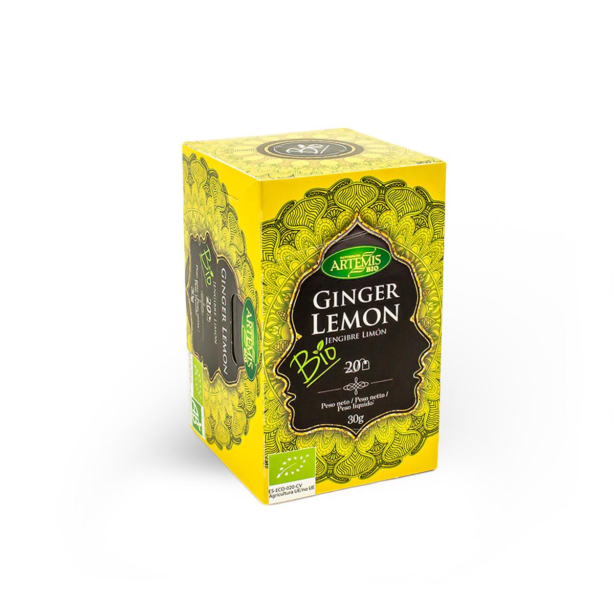 Infusão Orgânica de Gengibre e Limão Artemis 20 saquetas