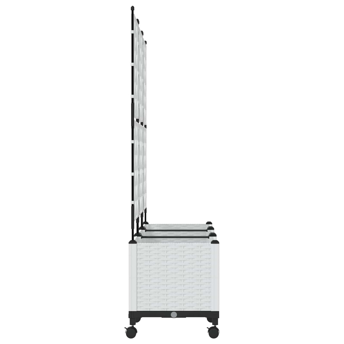 Jardinera Con Enrejado Y Ruedas 3 Uds. Blanco 120 X 40 X 149 Cm_2