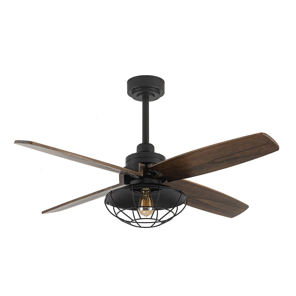 Ventilador Dc Aquilo Negro 1xe27 4asp Roble 6veloc C/remoto Y Temporizador 44,5/57x119,4x119,4 Cm_3