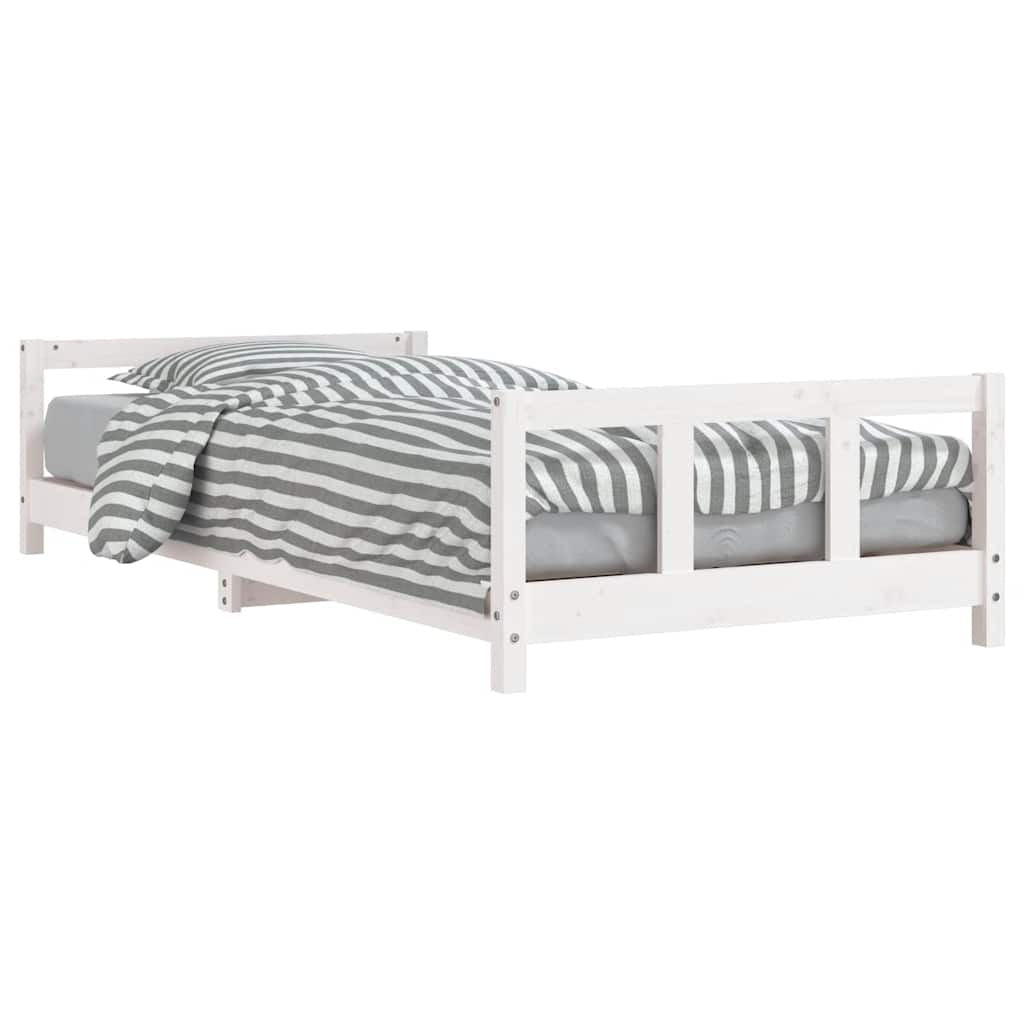Vidaxl Estructura De Cama Para Niños Madera De Pino Blanco 90x190 Cm_0