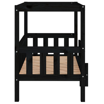 Vidaxl Cama Para Perros Madera Maciza De Pino Negro 95,5x73,5x90 Cm_5