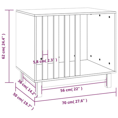 Cama Para Perros Madera Maciza Pino Marrón Miel 70x50x62 Cm / Vetonek_4