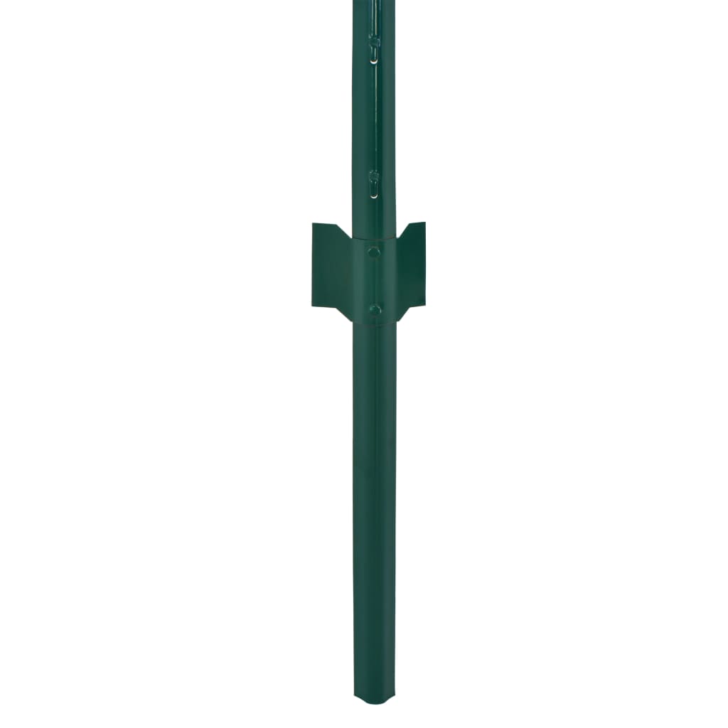 Valla De Malla Alambre Con Postes Acero 25x1,5 M Verde / Vetonek_0