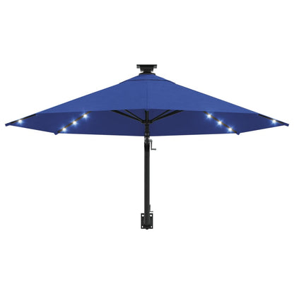 Vidaxl Sombrilla De Jardín De Pared Con Luces Led Azul 300 Cm_3