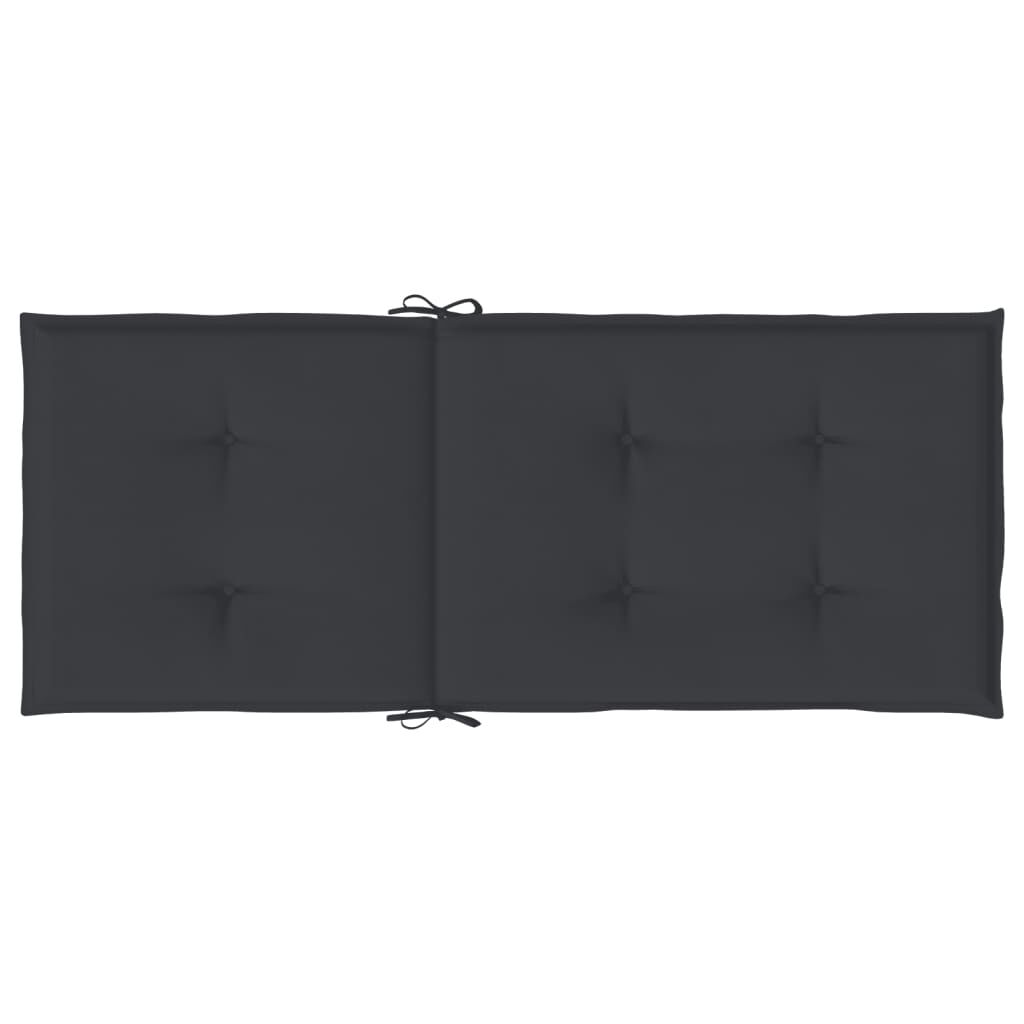 Vidaxl Cojín Silla De Jardín Respaldo Alto 2 Uds Tela Negro 120x50x3cm_4