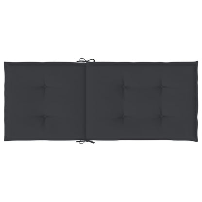 Vidaxl Cojín Silla De Jardín Respaldo Alto 2 Uds Tela Negro 120x50x3cm_4