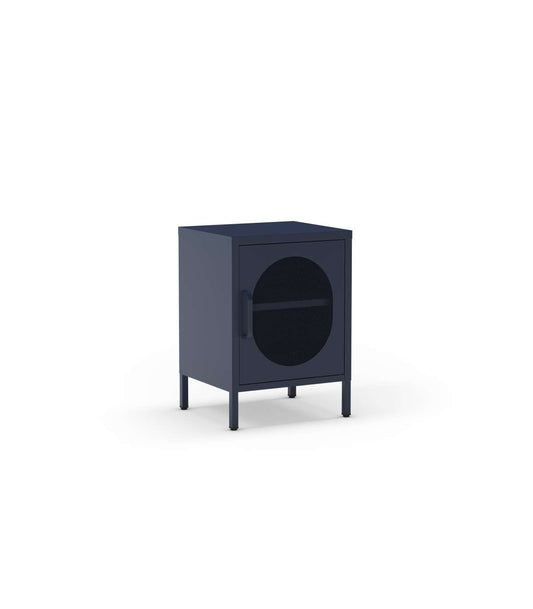 Mesita De Noche Para Dormitorio Dora 1 Puerta Acabado En Metal Azul , 40cm(ancho) 60cm(alt_0