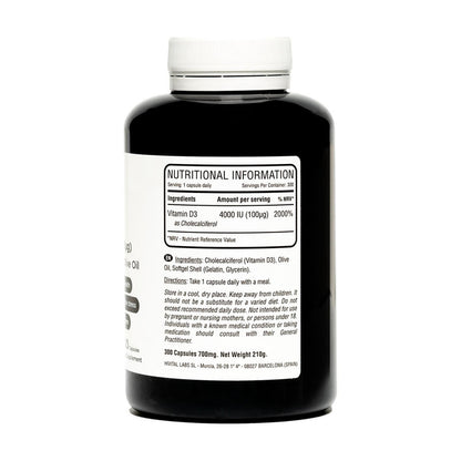 Vitamina D3 4000 UI Natural Hivital 300 pérolas