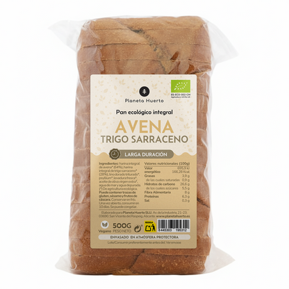 Pan integral de avena y trigo sarraceno ECO Planeta Huerto 500 g