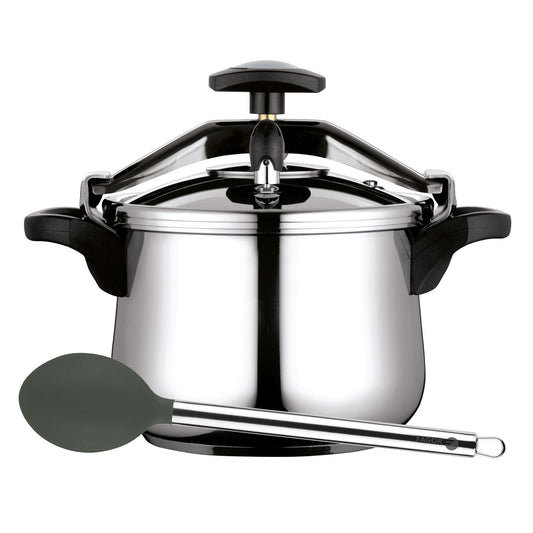 Olla Presión 6 Litros, Inducción, Express, Acero Inox. 18/10 Todas Cocinas, Fondo Termodifusor Fagor Clásica Bombe 6 Plata_0