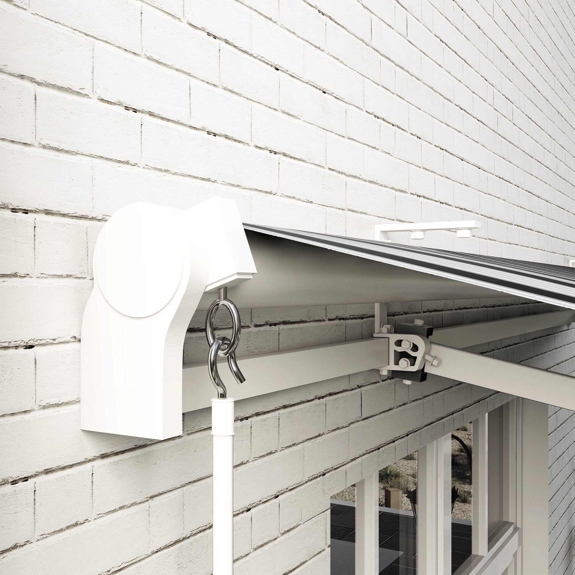 Outsunny Toldo Manual Retráctil 395x245 Cm Ángulo Ajustable Azul Y Blanco_4