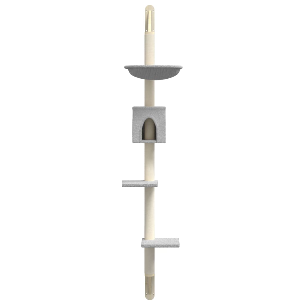 Árbol Rascador Para Gatos De Pared Gris Claro 187 Cm_3