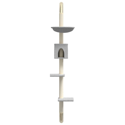 Árbol Rascador Para Gatos De Pared Gris Claro 187 Cm_3