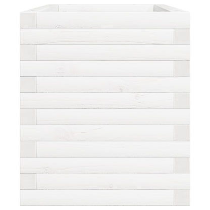 Jardinera De Madera Maciza De Pino Blanca 70x40x46 Cm_5