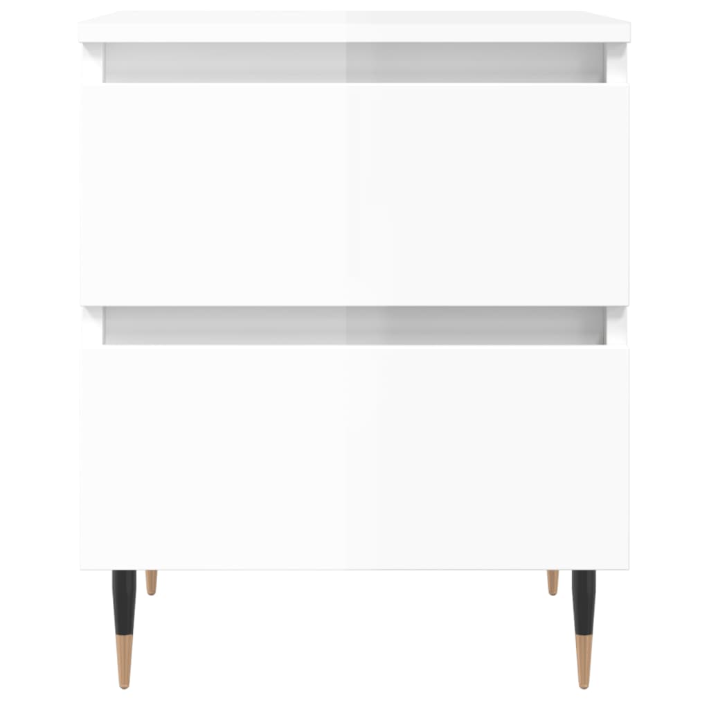 Mesitas Noche 2 Uds Madera Ingeniería Blanco Brillo 40x35x50 Cm_3