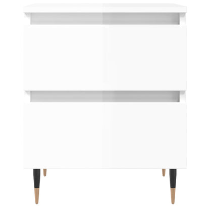 Mesitas Noche 2 Uds Madera Ingeniería Blanco Brillo 40x35x50 Cm_3