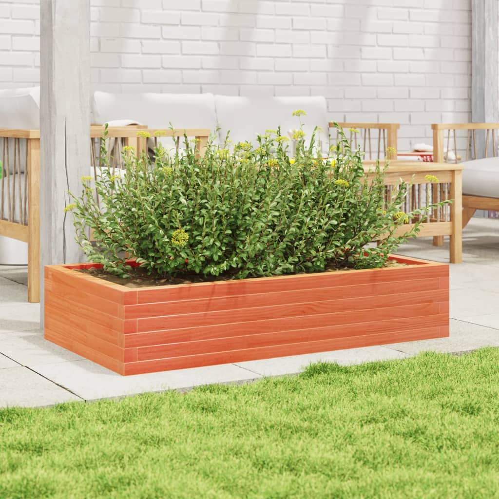 Jardinera Madera Maciza De Pino Marrón Cera 110x60x23 Cm_2