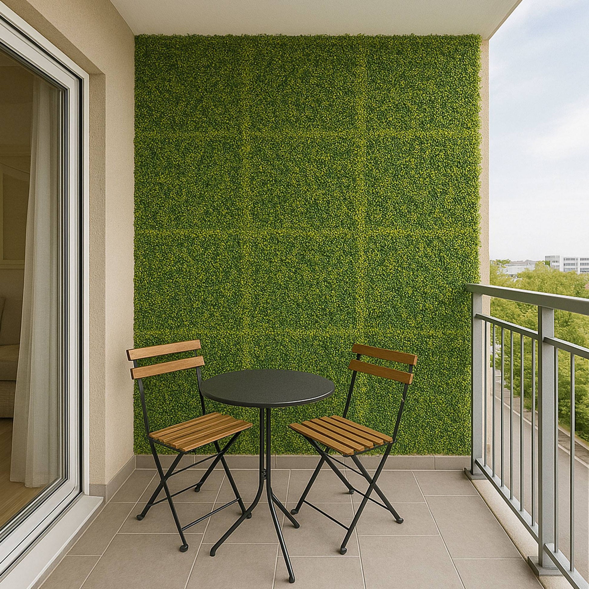Jardín Vertical Artificial 100x100cm Well Home Hojas Verdes De Estilo Moderno_3