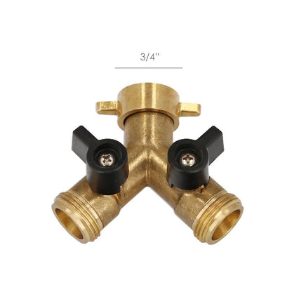 Adaptador Manguera Laton 2 Tomas Macho 3/4, Duplicador Grifo, Adaptador 2 Vias, Entrada 3/4 Hembra