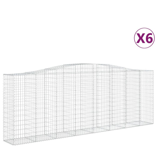 Cestas Gaviones 6 Uds Forma De Arco Hierro 400x50x140/160 Cm_0