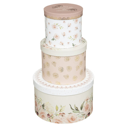 Caja De Cartón princesa X 3 Blanca Y Rosa_0