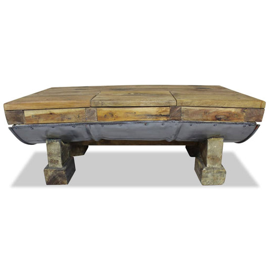 Mesa De Centro Madera Reciclada Mixta 90x50x35 Cm_0