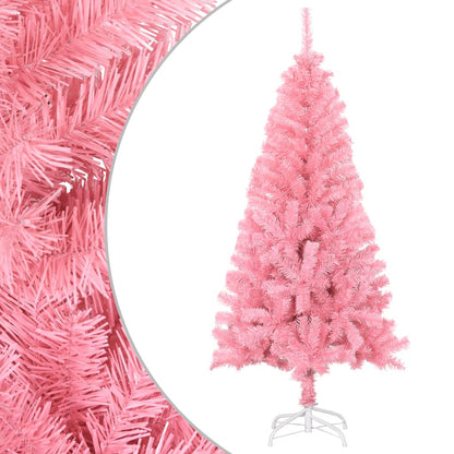 Vidaxl Árbol De Navidad Artificial Con Soporte Pvc Rosa 150 Cm_0
