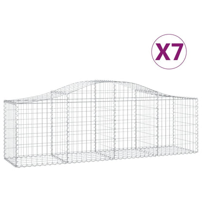 Cestas De Gaviones 7 Uds Forma De Arco Hierro 200x50x60/80 Cm_0