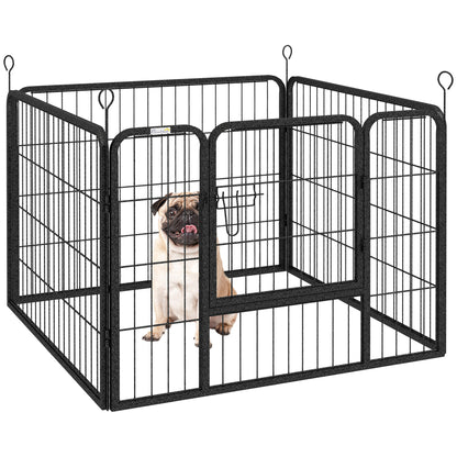 Pawhut Parque Para Perros 4 Paneles Plegable 82x82x60 Cm Con Puerta De Pestillo_0