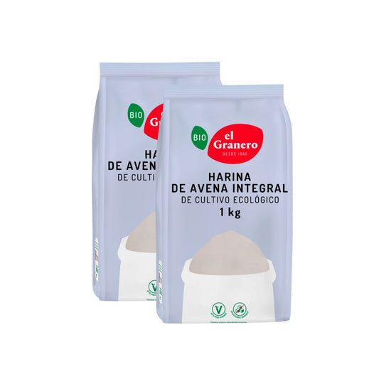 Embalagem de 2 Farinhas de Aveia Integral Biológica El Granero 1 kg
