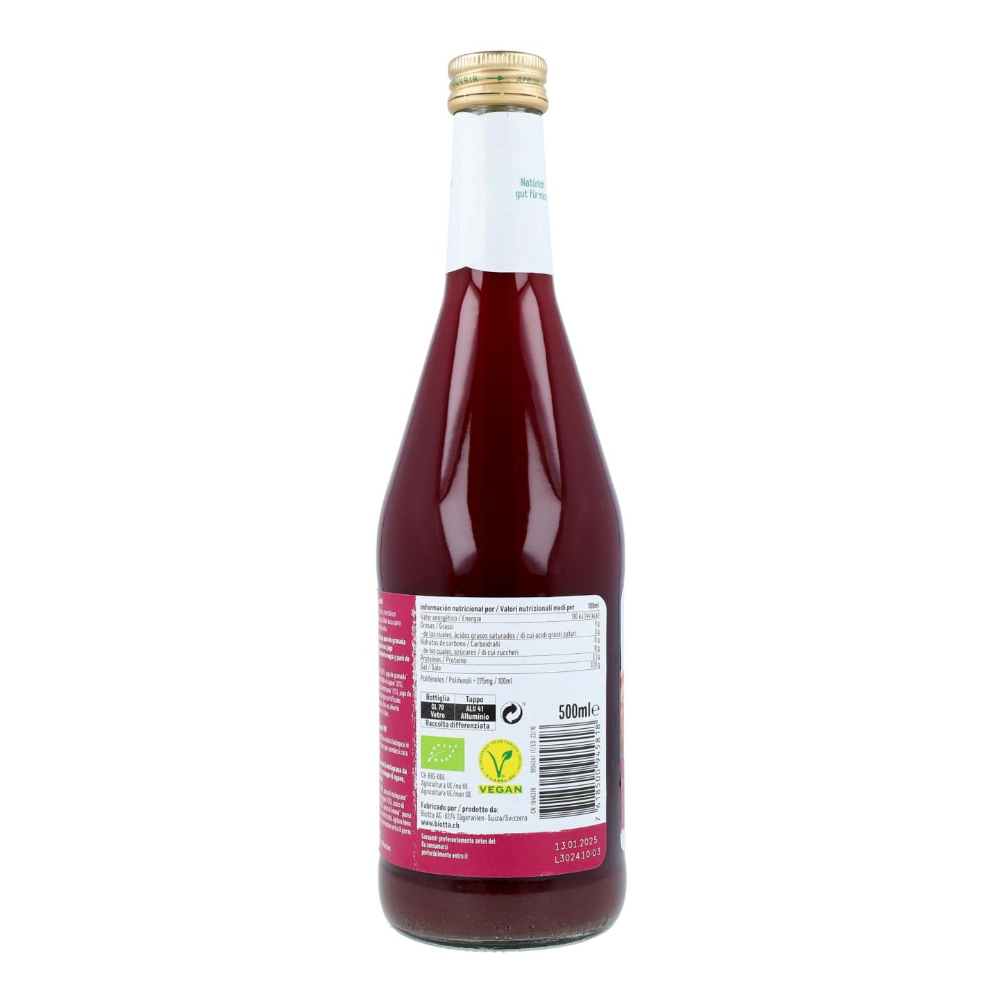 Bebida de sumo de romã Biotta 500 ml