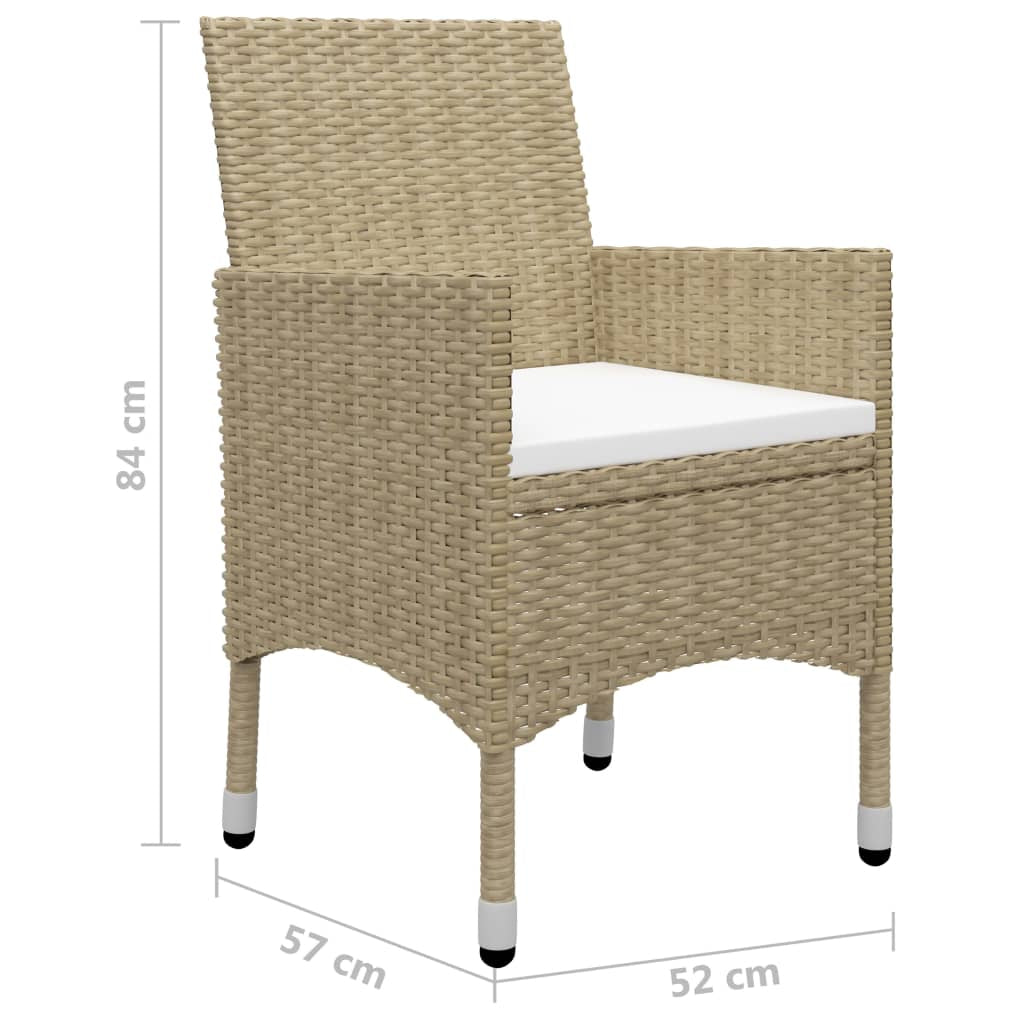 Vidaxl Juego De Comedor Para Jardín 3 Piezas Beige_2