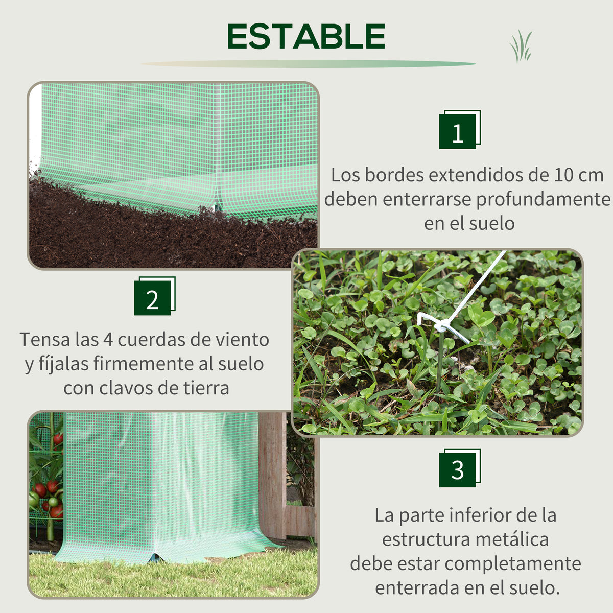 Invernadero Outsunny Acero, Pe Verde 200x76x168 Cm_5