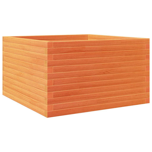 Jardinera Madera Maciza De Pino Marrón Cera 80x80x46 Cm_0