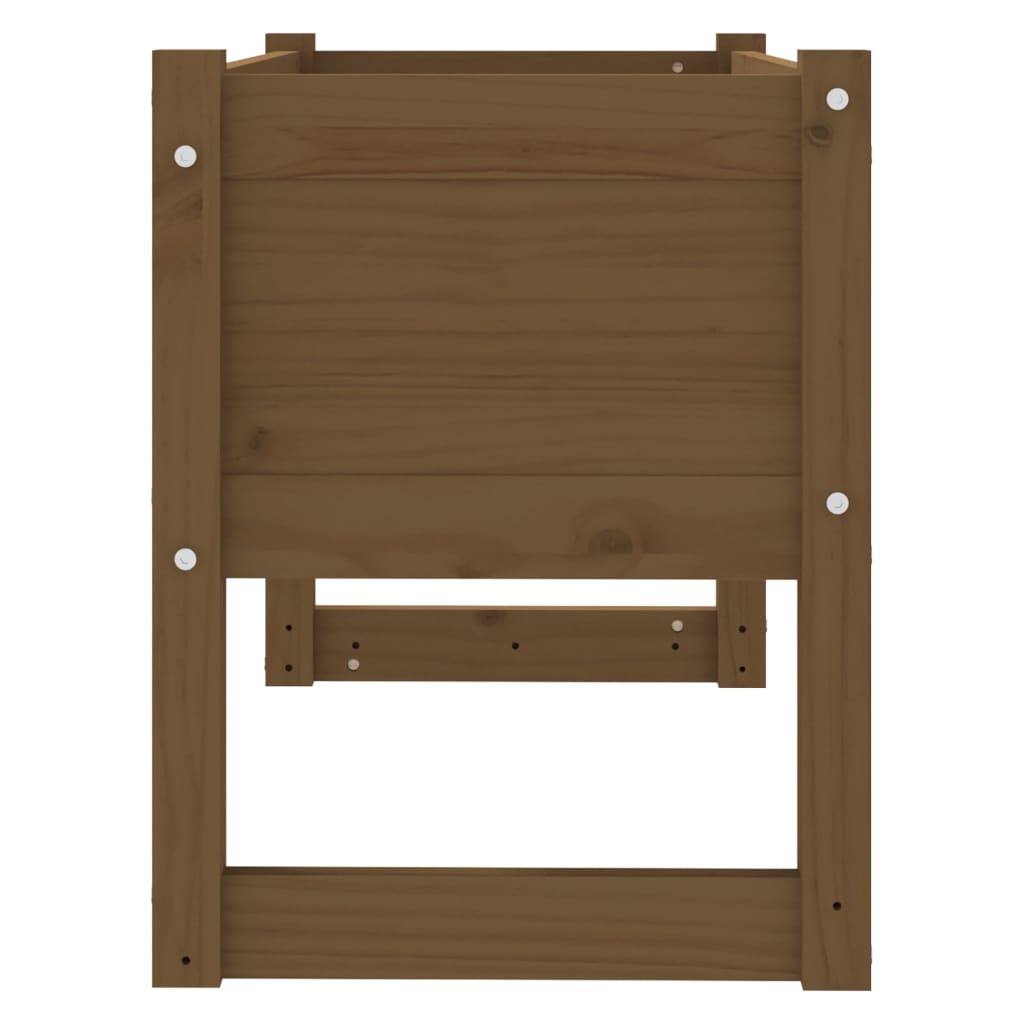 Jardinera Madera Maciza De Pino Marrón Miel 78x40x52 Cm_4